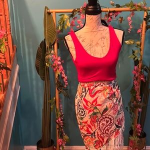 Women's Floral Tie Side Wrap Tassel Mini Skirt Cover Up Beach Skirt